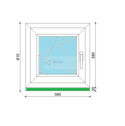 VATA 58*58 BNY JOBB műanyag ablak 24mm 2rtg.üveg