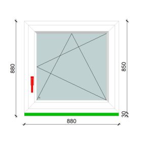 FERRAND 76 AD 880*880 mm BNY műanyag ablak jobb