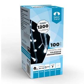   Dekortrend Crystalline toldható LED jégcsapfüzér, 100db hidegfehér LED - 3,0*0,4m