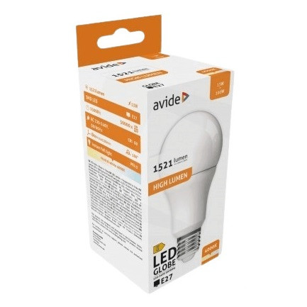 AVIDE LED Globe izzó A60 13W E27 NW 4000K