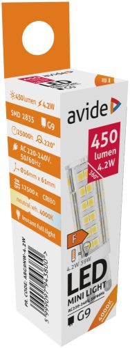 AVIDE LED izzó 4W G9 COB 300° NW 4000K