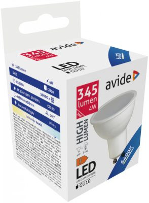 AVIDE LED Spot Alu+plastic  4W  GU10  CW  6400K