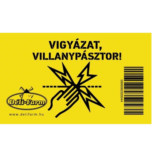 Egyedi figyelmeztető tábla villanypásztor rendszerekhez