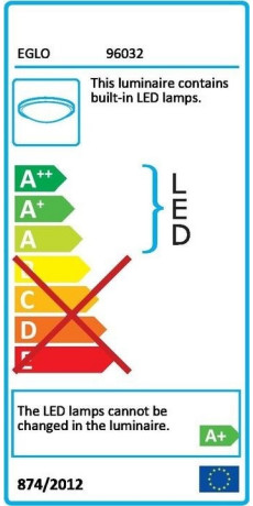 EGLO Competa 1 Fali mennyezeti LED lámpa  15,6W  3000K  145mm  fehér/matt nikkel