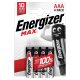 ENERGIZER Max alkáli mikroelem AAA  (4db/bliszter)