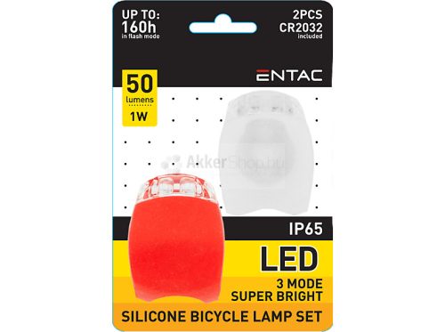 ENTAC Biciklilámpa szett plasztik   2 darabos