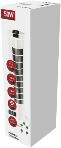 ENTAC Hordozható torony ventilátor távirányítóval  50W