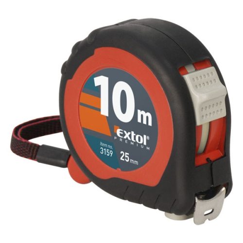 EXTOL Premium Mérőszalag, gumírozott, 2 stoppos, 10m*25mm