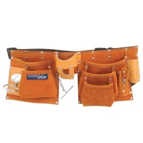   EXTOL Premium szerszámtartó öv, sok zsebes, bőr. erős műanyag csattal