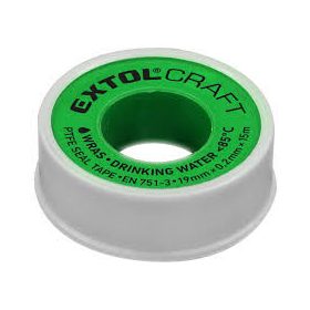   EXTOL Craft tömítőszalag, teflon (PTFE) 0,2mm*19mm*15m EN 751-3 WRAS - ivóvízhez
