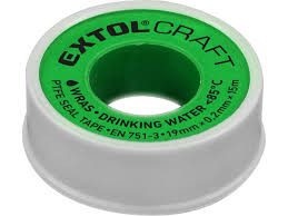 EXTOL Craft tömítőszalag, teflon (PTFE) 0,2mm*19mm*15m EN 751-3 WRAS - ivóvízhez