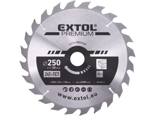 EXTOL Premium Körfűrészlap, keményfémlapkás, 250*30mm  T24  3,2mm lapkaszélesség