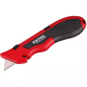   EXTOL Premium PVC vágókés, 5 db trapézpengével, gyorstöltős, pengetárolós, festett Alu ház