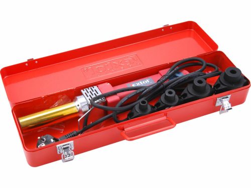 EXTOL Premium műanyagcső hegesztő gép  1070W  cserélhető fejek: 16-20-25-32mm  240-300°C