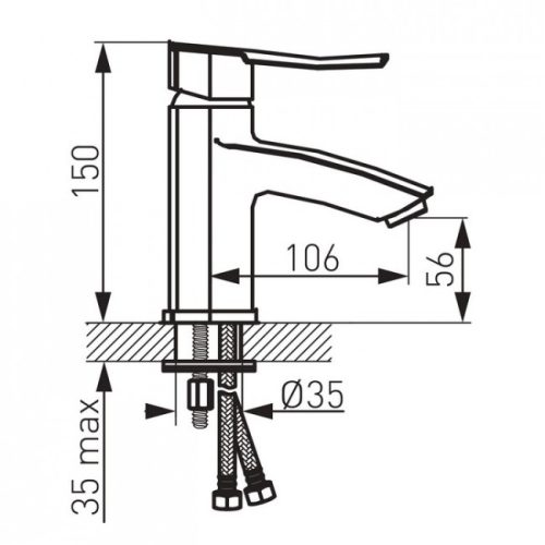 FERRO Veneto Verdeline mosdócsaptelep - króm