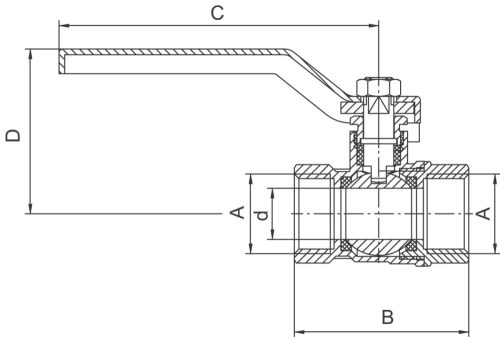 FERRO Standard golyóscsap lapátkarral  16bar  1"  BB