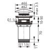 FERRO Rotondo Click-Clack lefolyószelep túlfolyós mosdóhoz  5/4" - fekete