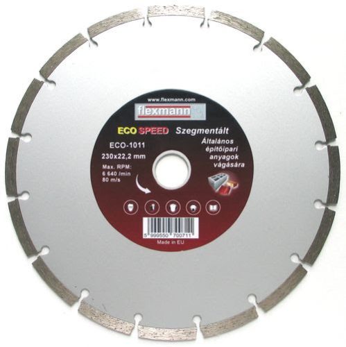 FLEXMANN For Cut gyémánttárcsa ECO 230*2,6*7,5*16*22,2mm szegmentált, univerzális