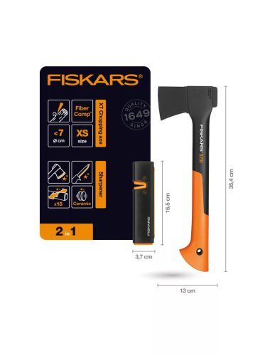 FISKARS X7 kemping fejsze + Xsharp fejsze és késélező  129048