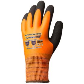   Eurotechnique Eurowinter téli kesztyű, latex tenyér+CSB réteg, narancs, méret: 9