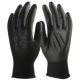 EP Precíziós poliészter kesztyű, PU mártott tenyérrel, fekete, méret: 9