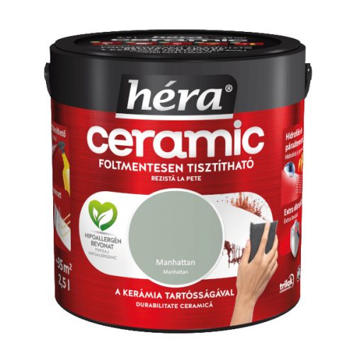 Héra CERAMIC tisztítható beltéri falfesték   2,5l   Manhattan