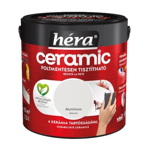 Héra CERAMIC tisztítható beltéri falfesték   2,5l   Alumínium