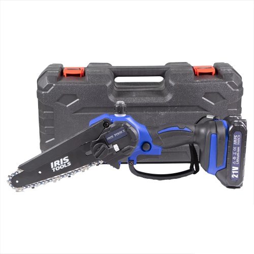 IRIS TOOLS ITCM-100 Akkus olajozós láncfűrész, ágvágó szett (táska+fűrész+2 akku+töltő)   21V
