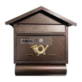   Postaláda álló, újságcsővel, névtartóval (38*41cm) - barna