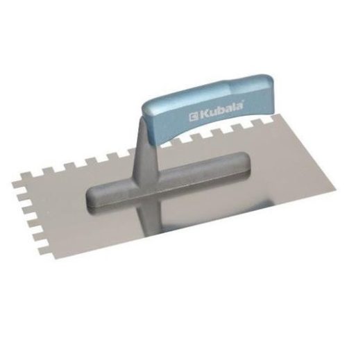 KUBALA Rozsdamentes simító, 130*270 mm, lakozott bükkfa nyél poliamid lábon, fogazás 6*6 mm