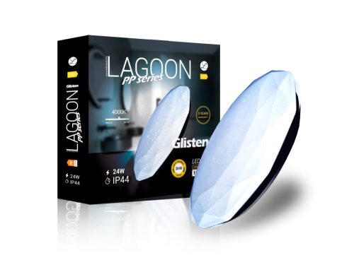 LAGOON PP Series Glisten kerek mennyezeti lámpa  IP44  24W  390mm - natúr fehér   BHCL1