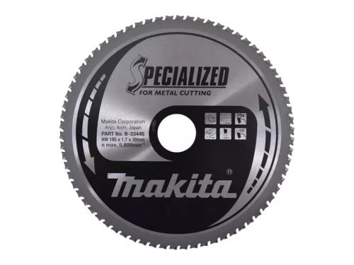 MAKITA Specialized körfűrésztárcsa fémre  185*30mm  Z70