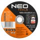 Neo Tools Vágókorong, fémhez, 125x1x22,2mm, 41A 60 S BF INOX, 25db/cs