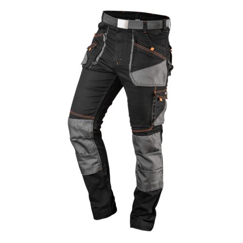 Neo Tools Karcsúsított(slim fit), Munkásnadrág, HD, 60% pamut, 37% polyester, 3% elastane, 285 g/m2, övvel, XS