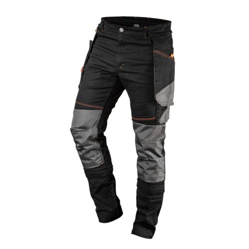 Neo Tools Karcsúsított(slim fit), Munkásnadrág, HD, 60% pamut, 37% polyester, 285 g/m2, lecsatolható szerszámzsebek, M