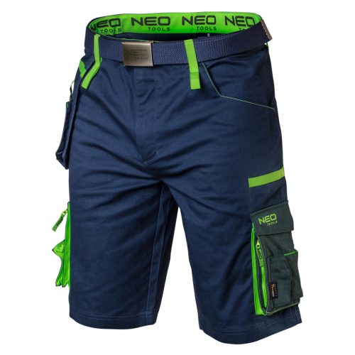 Neo Tools Rövid munkásnadrág, övvel, PREMIUM, 62% pamut, 35% polyester, 3% elastane, XXL