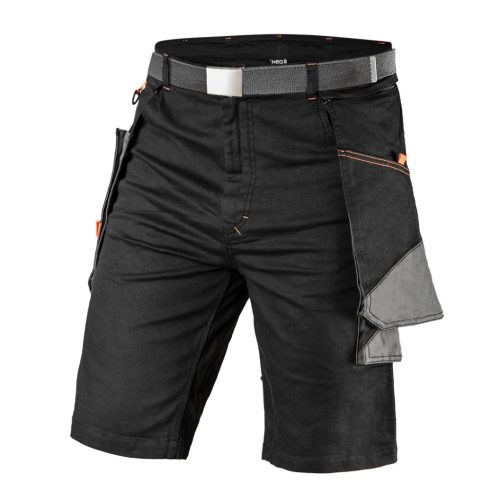 Neo Tools Karcsúsított(slim fit) Rövid munkásnadrág, 60% pamut, 37% polyester, 3% elastane, 285 g/m2, övvel, L