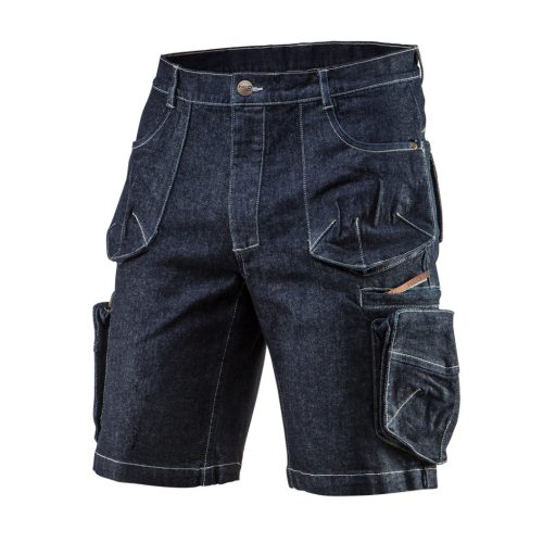 Neo Tools Farmer Rövid munkásnadrág, DENIM, cipzáros oldalzsebekkel, 98% pamut, 410g/m2, S