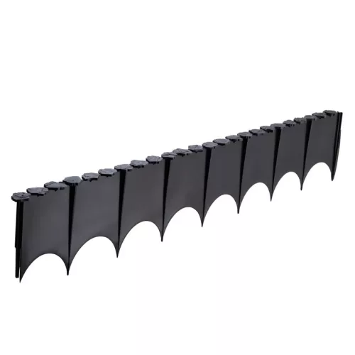 NORTENE DECO BARRIER - Leszúrható ágyásszegély dekoratív, köves stílusú szegélyszéllel, 77 x 12,5