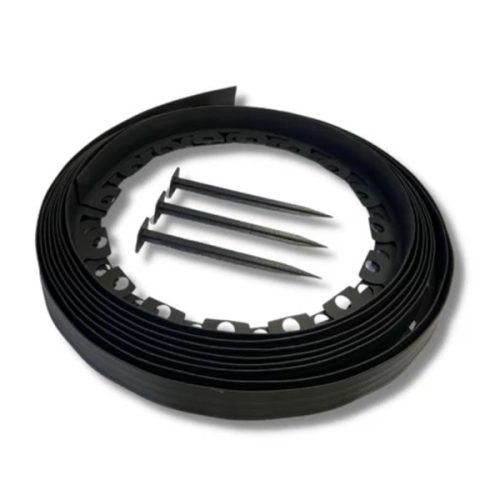 NORTENE Flexible Edge rugalmas, műanyag gyepszegély szett, leszúró tüskével  4cm*10m, fekete
