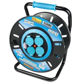  Hosszabbító kábeldobon, 3x1,5 gumi vezeték - 25m, 4db aljzat; dobátmérő: 250mm; IP44