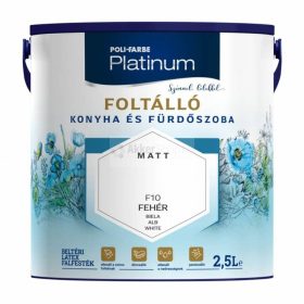   POLI-FARBE Platinum Foltálló Konyha és fürdőszoba F10    2,5l  fehér