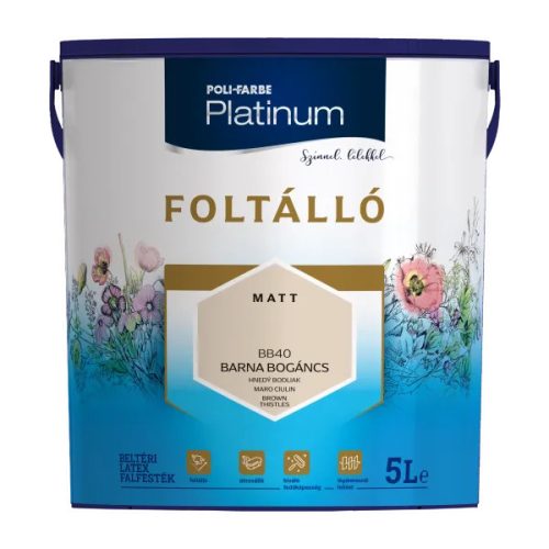 POLI-FARBE Platinum Foltálló beltéri falfesték Barna bogáncs BB40    5l