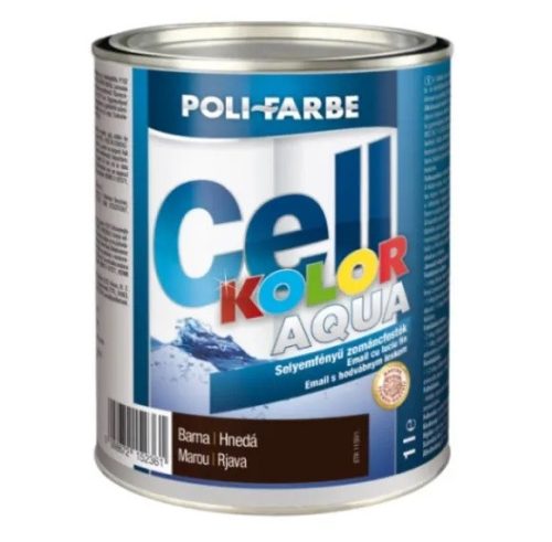 POLI-FARBE Cellkolor Aqua selyemfényű zománcfesték barna   1l