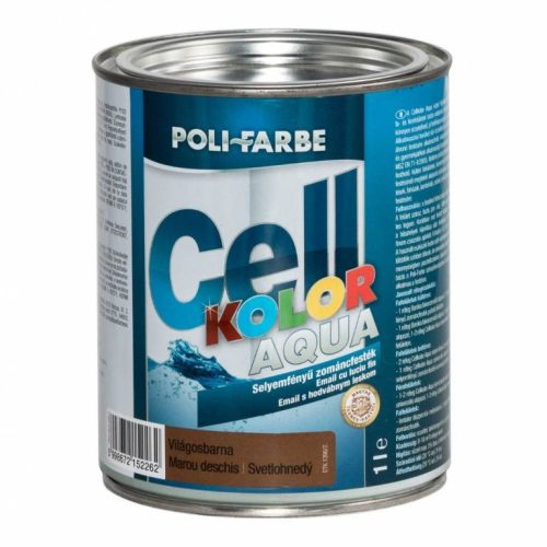 POLI-FARBE Cellkolor Aqua selyemfényű zománcfesték világosbarna 1l