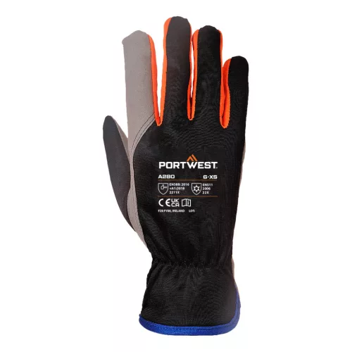 PORTWEST Wintershield védőkesztyű, méret: XL - fekete/narancs