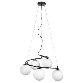   RÁBALUX Aslan beltéri  függesztett lámpa E14 C37 5xMAX  5W m. fekete