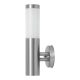 Inox torch, Kültéri lámpatestek falikar, felfele (rozsdamentes acél/ fehér) E27 1×60W - Rábalux