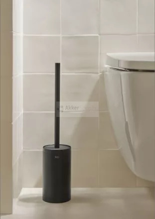 ROCA Hotels Round WC-kefe, álló, tartóval - matt fekete