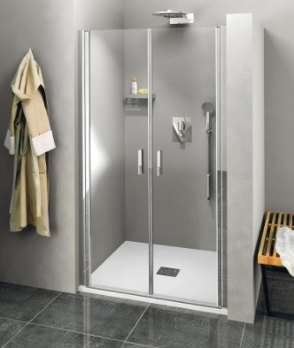 SAPHO Polysan Zoom Line duplaszárnyas nyílóajtó, 800mm, transzparent üveg - króm